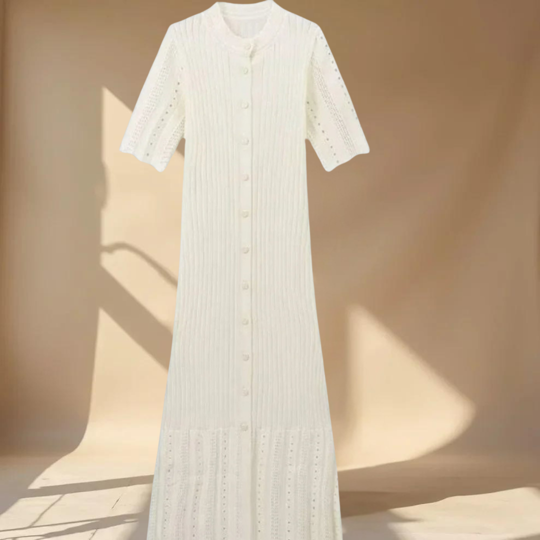 Sorvaya™ | Abrikooskleurige Gebreide Jurk