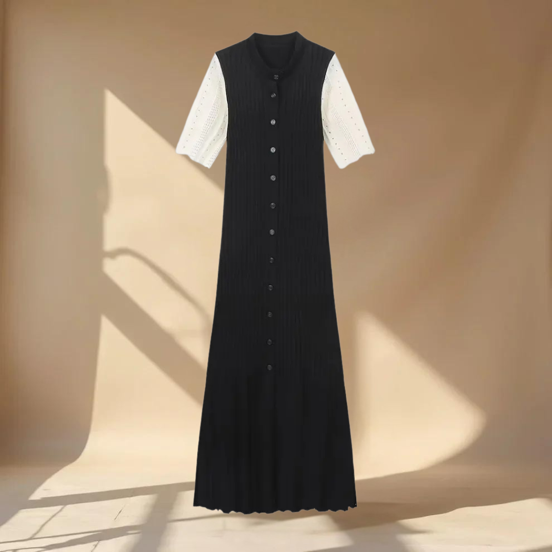 Sorvaya™ | Abrikooskleurige Gebreide Jurk