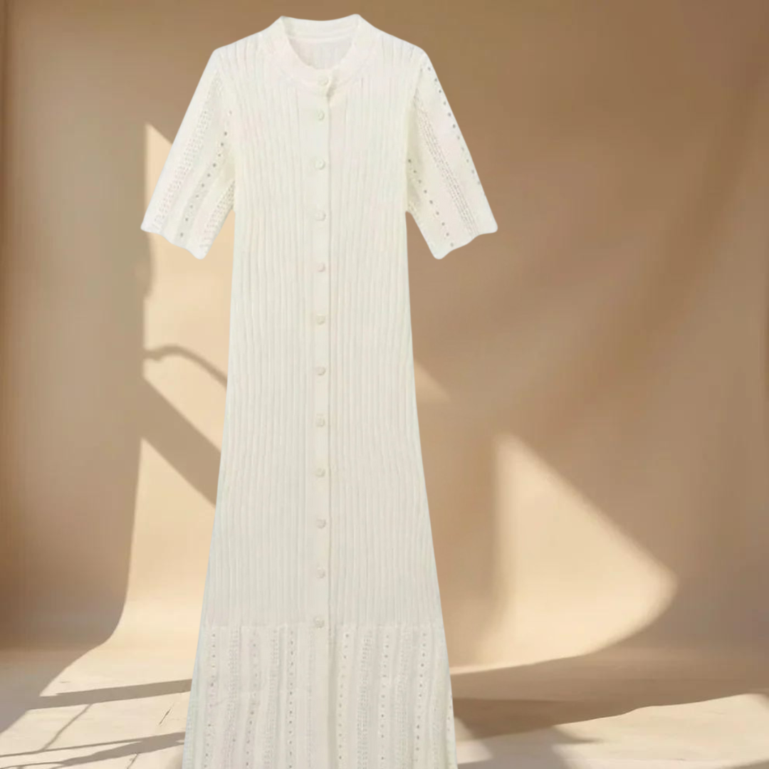 Sorvaya™ | Abrikooskleurige Gebreide Jurk