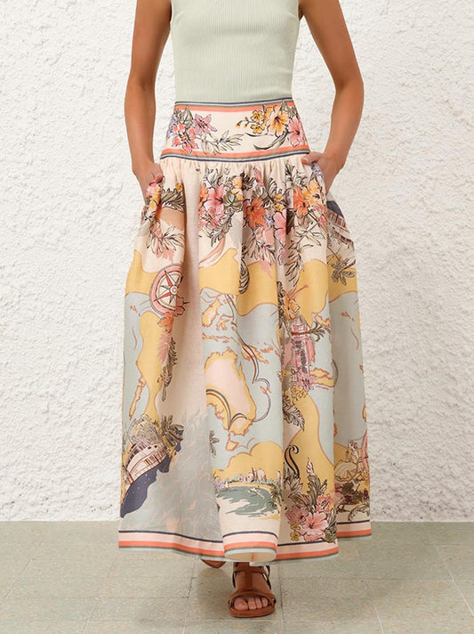 Bloemen-print Rok + Top
