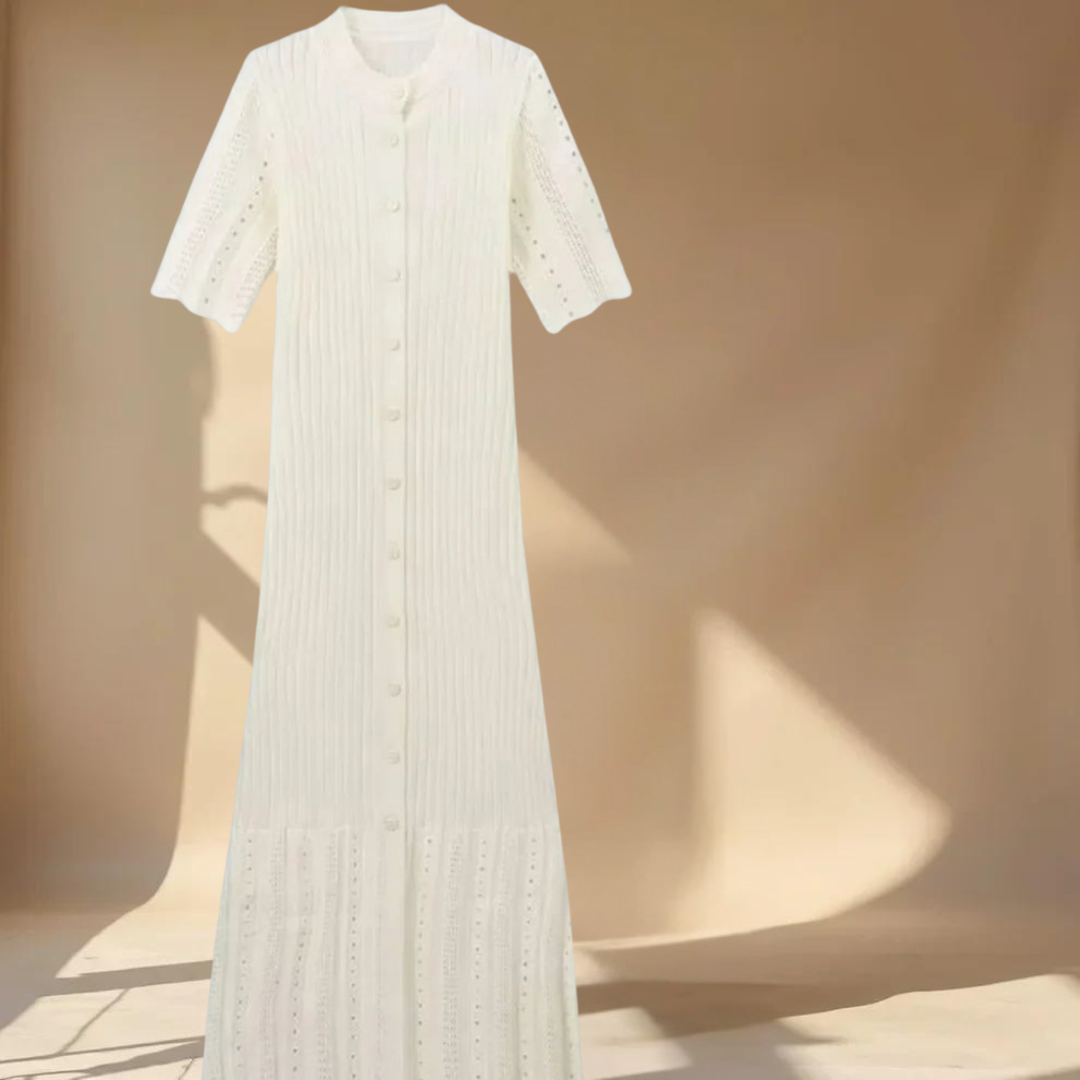 Sorvaya™ | Abrikooskleurige Gebreide Jurk